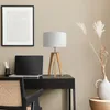 Tischleuchte Dreibein Nachttischlampe Stehlampe E27 Stoff Produktbild-Vorschau 2