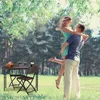 Záhradný stôl Relaxdays, vzhľad dreva, hranatý skladací Náhľad obrázku produktu 3