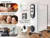 A collage of images showcasing the features of an oil radiator, including its use in a cozy setting, close-ups of controls, and a storage compartment for the cable. Anteprima dell’immagine prodotto