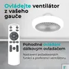 A remote control and a ceiling fan are shown. Náhled obrázku produktu