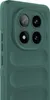 A close-up view of the back of a green phone case. Produktbild-Vorschau