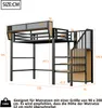90 x 200 cm großes Metall-Hochbett mit sicherer Leiter und Produktbild-Vorschau 6