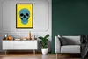 MuchoWow® Gerahmtes Poster Totenkopf - Blau - Gelb - Brille Produktbild-Vorschau 5
