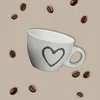 Moderne Keramik Espresso-Tassen 4er Set beige weiß rot grau Produktbild-Vorschau 4