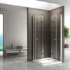 A modern bathroom with a corner shower enclosure. Produktbild-Vorschau
