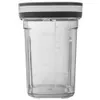 A clear, studio shot of a transparent plastic container with measurement markings. Produktbild-Vorschau
