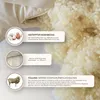 Close-up of a pillow with informational callouts about its materials and construction. Produktbild-Vorschau