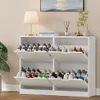 VOWNER Schuhschrank mit 4 Klappen, schmaler Schuhregal Produktbild-Vorschau 4
