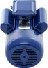 A blue electric motor is shown from the front, against a white background. Produktbild-Vorschau