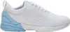 A white and light blue athletic shoe is shown against a white background. Produktbild-Vorschau