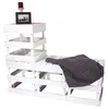 Weißer Hocker 42x42x45cm, geflammte Optik, handflambiert, Produktbild-Vorschau 3