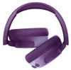 A close-up, angled view of a pair of purple headphones folded. Voir les images du produit