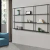 en.casa® Wandregal Jelsa, Schwarz, Eisen, 160 x 18 x 110 Produktbild-Vorschau 1