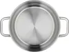 A top-down view of an empty stainless steel pot with two handles. Produktbild-Vorschau