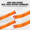 Close-up of orange ropes with black patterns, showing their heat-fused ends. Anteprima dell’immagine prodotto