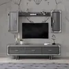 Wohnwand TV Ständer Schranke Couchtisch RTV Lowboard Grau Produktbild-Vorschau 3