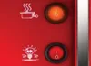 Close-up of a red appliance control panel with icons and switches. Náhled obrázku produktu
