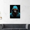 Cool Gorilla mit Hoodie Tier Leinwandbild Wandbild Deko Produktbild-Vorschau 2
