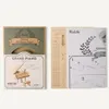 The image shows the packaging and unassembled parts of a 3D wooden piano puzzle. Podgląd zdjęcia produktu