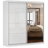 Schwebetürenschrank Kleiderschrank Schrank 233 cm Weiß/Weiß Produktbild-Vorschau 5