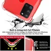 A red phone case is shown with graphics illustrating its anti-fall features. Produktbild-Vorschau