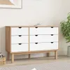 vidaXL Zásuvková skříň OTTA hnědá a bílá 111x43x73,5 cm Náhled obrázku produktu 2