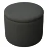 A dark gray round storage ottoman with a lid, shown from a slightly elevated angle against a white background. Produktbild-Vorschau