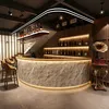 Comptoir de bar rond avec façade en pierre synthétique Voir les images du produit 1