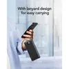 A person is holding a smartphone and a black power bank connected by a lanyard. Anteprima dell’immagine prodotto