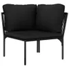 vidaXL 6-tlg. Garten-Lounge-Set mit Auflagen Schwarz PVC Produktbild-Vorschau 6