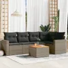 vidaXL 6-tlg. Garten-Sofagarnitur mit Kissen Grau Poly Produktbild-Vorschau 2