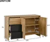 Merax Kommode, Sideboard mit 3 Schubladen und 2 Türen, Produktbild-Vorschau 4