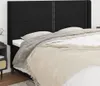The Living Store Kopfteil mit Ohren Schwarz 183x16x118/128 Produktbild-Vorschau 2