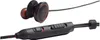 A close-up view of a pair of black JBL gaming earbuds with orange accents and an inline microphone control. Produktbild-Vorschau