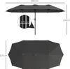 Outsunny Parasol de jardin extšŠrieur, parasol double Voir les images du produit 5