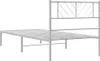 A white metal bed frame with a headboard, shown from a side angle against a white background. Náhľad obrázku produktu