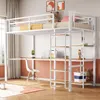 Metalowe łóżko na poddaszu Sweiko, 90x200 cm, drabinka Podgląd zdjęcia produktu 6