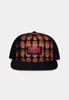 A black baseball cap with a repeating pattern of Doom character faces and a "DOOM" logo patch. Produktbild-Vorschau