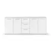 Niedriges Sideboard – Mattweiß – 4 Türen, 3 Schubladen – Produktbild-Vorschau 8