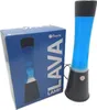 FISURA Weiße blaue Lavalampe. Schwarzer Sockel blaue Produktbild-Vorschau 1