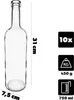 KADAX Weinflaschen 750ml, 10 Stück, leere Glasflaschen ohne Produktbild-Vorschau 2
