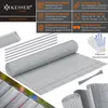 A collage of product images and feature callouts for a KESSER PVC privacy screen. Produktbild-Vorschau