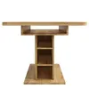 A wooden table with shelves, shown against a white background. Produktbild-Vorschau