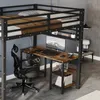 A loft bed with a desk underneath, set up in a room. Anteprima dell’immagine prodotto