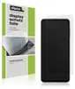 A product shot of a screen protector packaging next to a smartphone with a screen protector applied. Produktbild-Vorschau