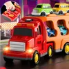 Grosse LKW mit Fahrzeuge Autos Transporter Spielzeug Produktbild-Vorschau 7