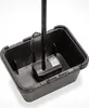 A black plastic container with a water pump and a black pole inside. Produktbild-Vorschau