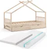 Domečková postel Vitalispa Design Přírodní dřevo 90x200 cm Náhled obrázku produktu 1
