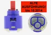 A product image showing a faucet cartridge and its top view, with a red overlay indicating it's an older version. Produktbild-Vorschau