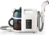 A white and blue upholstery cleaner with a hose and nozzle attached, shown on a white background. Produktbild-Vorschau